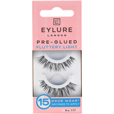 Eylure Pre-Glued Eyelashes Fluttery Light No. 117 (Rzęsy samoprzylepne)