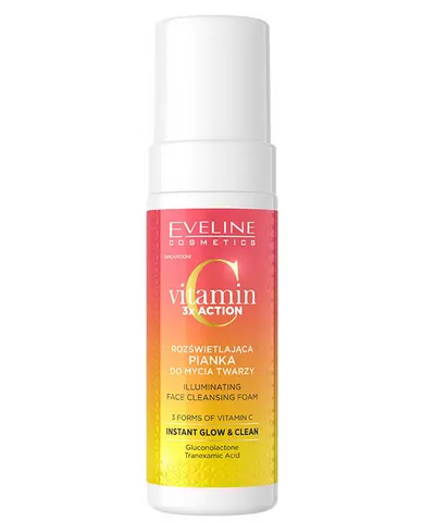 Eveline Cosmetics Vitamin C 3x Action, Rozświetlająca pianka do mycia twarzy