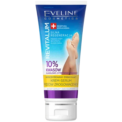 Eveline Cosmetics Revitalum, Skoncentrowany zmiękczający krem- serum przeciw zrogowaceniom 10% kwasów