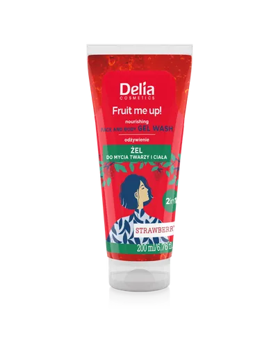 Delia Fruit Me Up!, Żel do mycia twarzy i ciała `Strawberry`