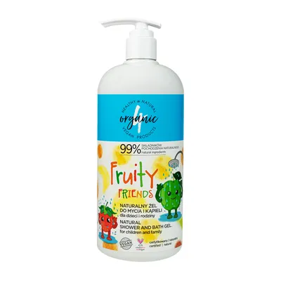 4Organic Fruity Friends Natural Shower and Bath Gel (Żel do mycia i kąpieli dla dzieci i rodziny)