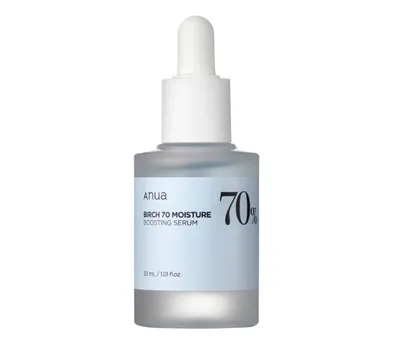 Anua Birch Moisture, 70%  Boosting Serum (Nawilżające serum  do twarzy z wodą brzozową)