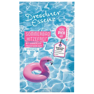 Dresdner Essenz Sonnenbad Hitzefrei Badesalz mit Sommerlich-fruchtigem Duft (Sól do kąpieli o owocowym zapachu)