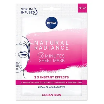 Nivea Urban Skin Natural Radiance, 10 Minutes Sheet Mask (10-minutowa rozświetlająca maska w płachcie)
