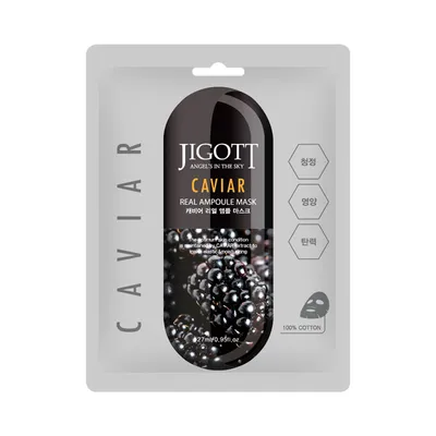 Jigott Caviar, Real Ampoule Mask (Maska do twarzy w płachcie z kawiorem)