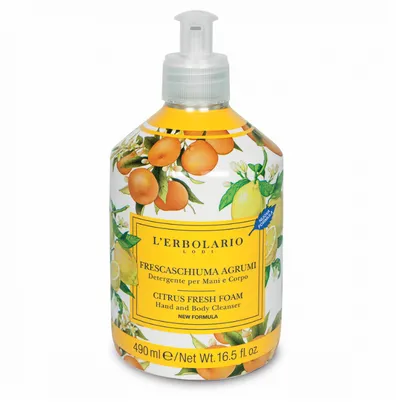 L'Erbolario Citrus Fresh Foam Hand and Body Cleanser (Żel do mycia rąk i ciała z ekstraktami z owoców cytrusowych)