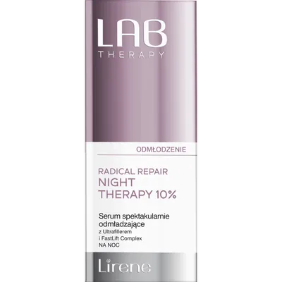 Lirene Dermoprogram Lab Therapy, Radical Repair Night Therapy 10%, Serum spektakularne odmładzające