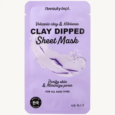 The Beauty Dept. Volcanic Clay & Hibiscus Clay Dipped Sheet Mask (Maska w płachcie)