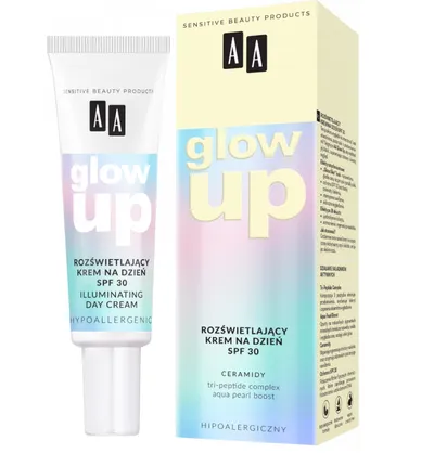 AA Glow Up, Rozświetlający krem na dzień SPF 30
