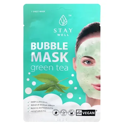 Stay Well Green Tea, Deep Cleansing Bubble Mask (Zielona Herbata, Oczyszczająca maska do twarzy)