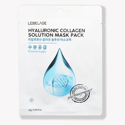Lebelage Hyaluronic Collagen Solution Mask (Nawilżająca maska do twarzy w płachcie `Aloes`)