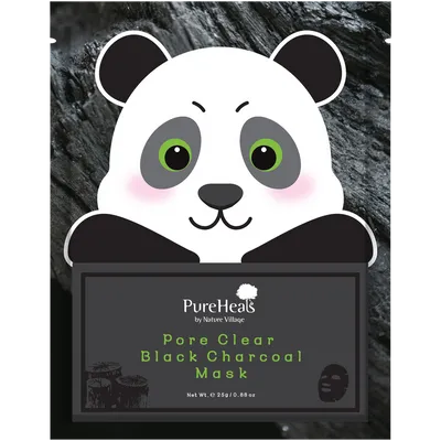 Pure Heals Pore Clear Black Charcoal Mask (Oczyszczająca pory maska w płacie do twarzy z węglem aktywnym.)