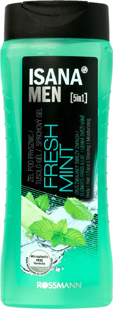 Isana Men, Fresh Mint Duschgel 5 in 1 (Żel pod prysznic dla mężczyzn 5 w 1)
