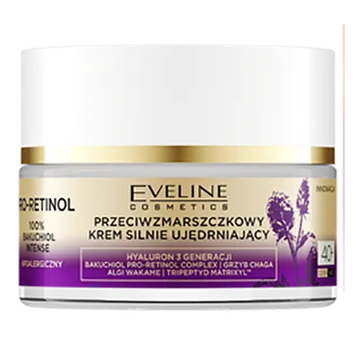Eveline Cosmetics Pro-Retinol 100% Bakuchiol Intense, Przeciwzmarszczkowy krem silnie ujędrniający 40+