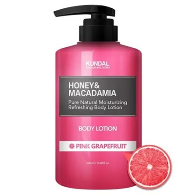 Kundal Honey & Macadamia Pure Natural Moisturising Refreshing Body Lotion Pink Grapefruit (Balsam do ciała  `Różowy grejpfrut`)