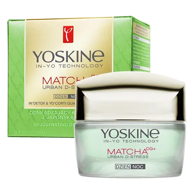 Yoskine Matcha Urban D-Stress, Day & Night Cream (Odmładzający krem - detox z japońską Matchą na dzień i na noc)