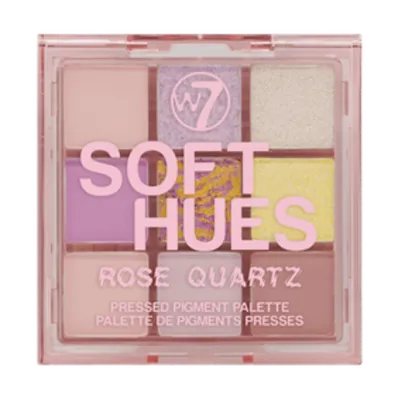 W7 Soft Hues  Rose Quartz Pressed Pigment Palette (Paleta prasowanych pigmentów do powiek)