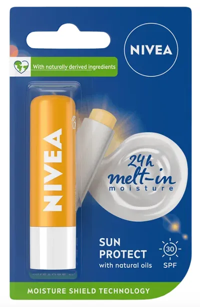 Nivea 24 h Melt-in Moisture, Sun Protect Lip Balm SPF30 (Pielęgnująca pomadka do ust SPF 30)
