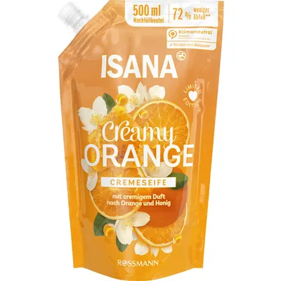 Isana Creamy Orange Cremeseife (Kremowe mydło w płynie `Pomarańcza i miód`)