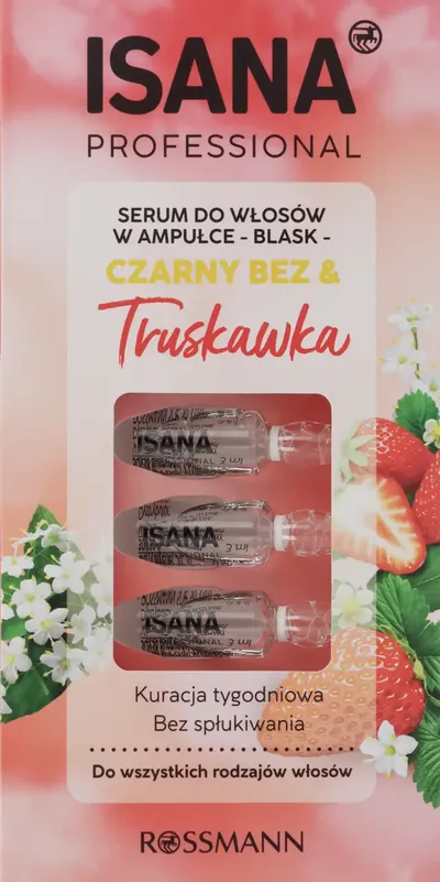Isana Professional, Czarny Bez & Truskawka, Serum do włosów w ampułce