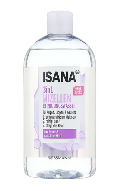 Isana 3 in 1 Mizzelen Reinigungswasser (Woda micelarna 3 w  1 skóra sucha i wrażliwa)