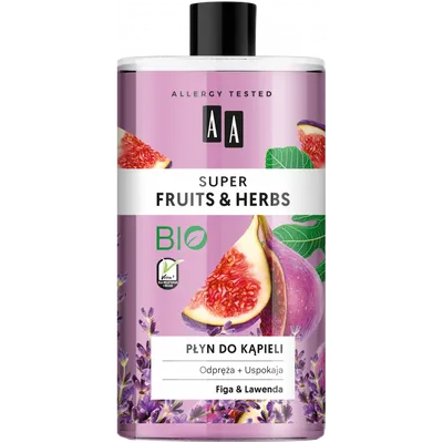 AA Super Fruits & Herbs, Płyn do kąpieli `Figa & lawenda`