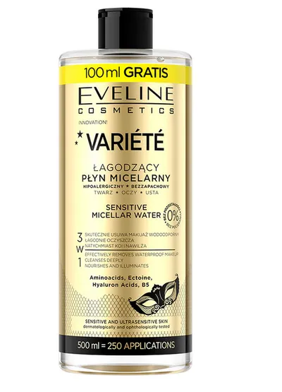 Eveline Cosmetics Variete, Sensitive Micellar Water (Łagodzący płyn micelarny)