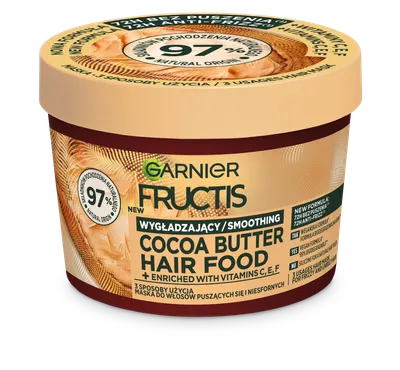 Garnier Fructis, Smoothing Cocoa Butter Hair Food (Maska do włosów puszących się i niesfornych (nowa wersja))