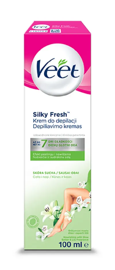 Veet Silky Fresh, Hair Removal Cream Dry Skin with Shea Butter & Lily Fragrance (Krem do depilacji do skóry suchej)