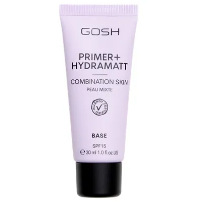 Gosh Primer+ Hydramatt, Combination Skin Base SPF 15 (Nawilżająca baza pod makijaż do cery mieszanej)
