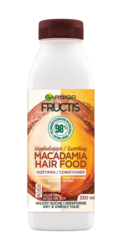 Garnier Fructis, Macadamia Hair Food, Wygładzająca odżywka do włosów suchych i niesfornych