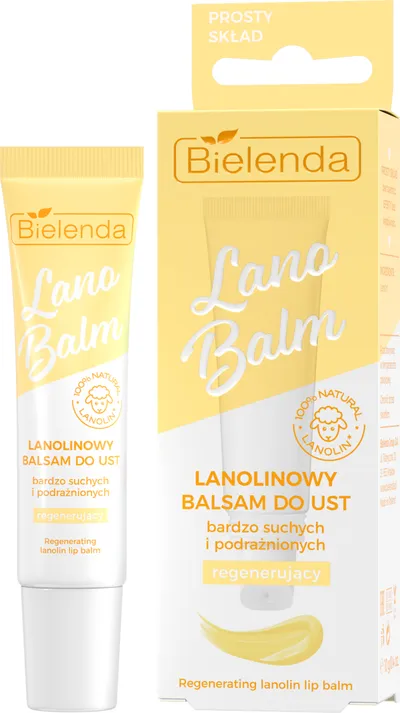 Bielenda Lano Balm, Lanolinowy regenerujący balsam do ust bardzo suchych i podrażnionych