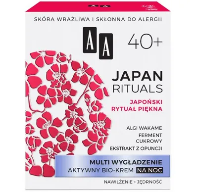 AA Japan Rituals Japoński Rytuał Piękna, Aktywny bio-krem na noc 40+ `Multi wygładzenie, nawilżenie, jędrność`