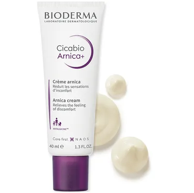 Bioderma Cicabio, Arnica + (Krem zmniejszający uczucie dyskomfortu i przyśpieszający wchłanianie się siniaków, obrzęków i stłuczeń)