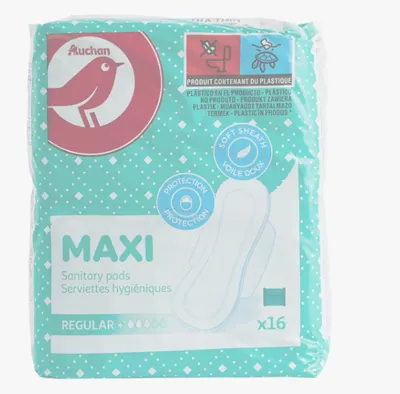 Auchan Sanitary Pads Maxi Regular + (Podpaski higieniczne)