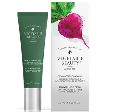 Vegetable Beauty Recovery Night Cream with Natural Red Beetroot Extract and Precious Oils (Naprawczy krem na noc z ekstraktem z buraka i mieszanką olejków)