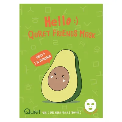 Quret Friends Masks, Hello! I'm Avocado Sheet Mask (Maska w płachcie z ekstraktem z awokado)