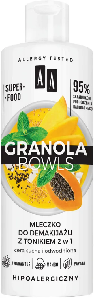 AA Granola Bowls, Mleczko do demakijażu z tonikiem 2 w 1