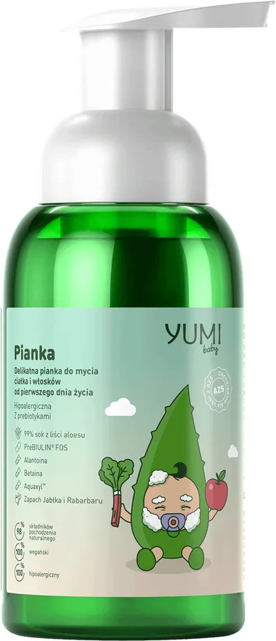 Yumi Baby, Delikatna pianka do mycia ciała i włosków od pierwszego dnia życia