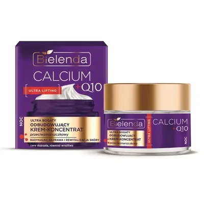 Bielenda Calcium + Q10, Ultra bogaty odbudowujący krem-koncentrat przeciwzmarszczkowy na noc