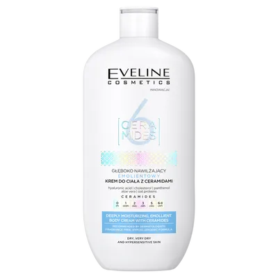 Eveline Cosmetics 6 Ceramides, Głęboko nawilżający emolientowy krem do ciała z ceramidami