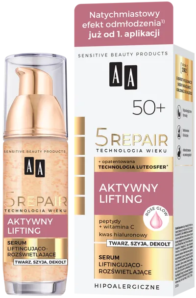AA Technologia Wieku 5 Repair, Serum liftingująco-rozświetlające 50+ `Aktywny Lifting`