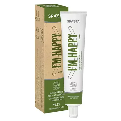 Spasta I'm Happy' Hemp Toothpaste (Naturalna wybielająca pasta `Wzmocnienie szkliwa i ochrona dziąseł `)