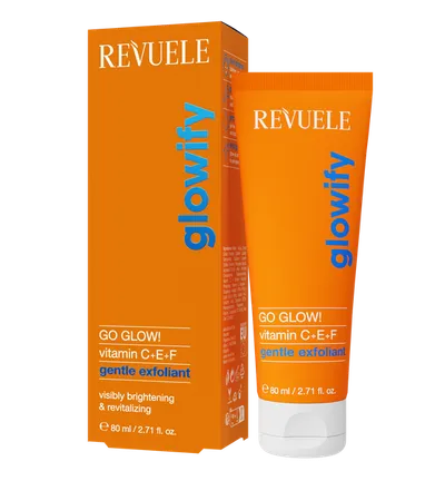 Revuele Glowify, Go Glow!, Vitamin C+E+F Gentle Exfoliant (Delikatny peeling do twarzy z witaminami C+E+F)