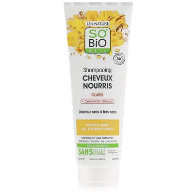 SO'BiO Etic Shampoing Cheveux Nourris Karité [Nourishing Shampoo with Argan Ceramide & Shea Butter] (Odżywczy szampon z arganem, ceramidami i masłem shea)