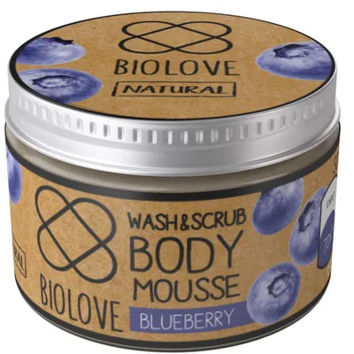 Biolove Blueberry, Wash and Scrub Body Mousse (Pianka peelingująca `Borówka`)