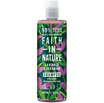 Faith In Nature Levender & Geranium Shampoo (Szampon z organicznymi olejkami do włosów suchych i normalnych 'Lawenda i geranium')