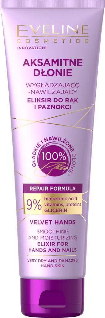 Eveline Cosmetics Aksamitne Dłonie, Wygładzająco-nawilżający eliksir do rąk i paznokci