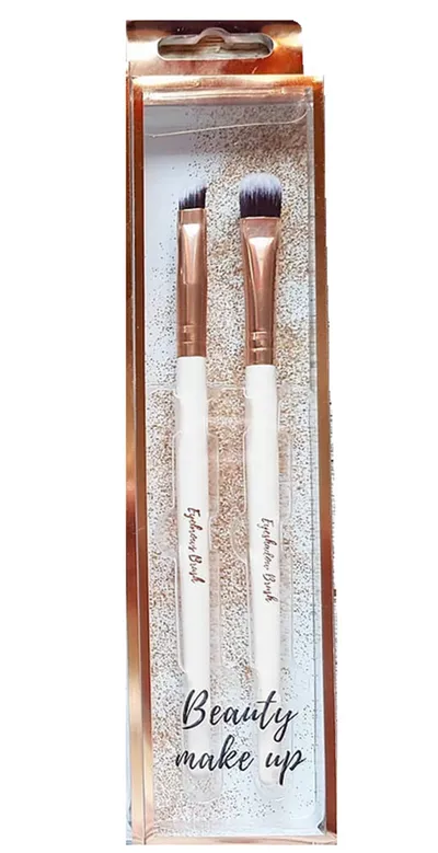 Beauty Make Up Eyebrows Brush & Eyeshadow Brush (Zestaw 2 pędzli do brwi i oczu)