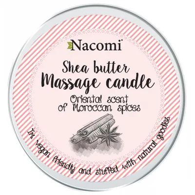 Nacomi Shea Butter Massage Candle 'Oriental Scent of Moroccan Spices' (Świeczka do masażu z masłem shea)